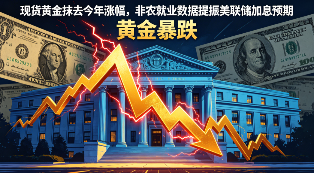 现货黄金抹去今年涨幅 非农就业数据提振美联储加息预期
